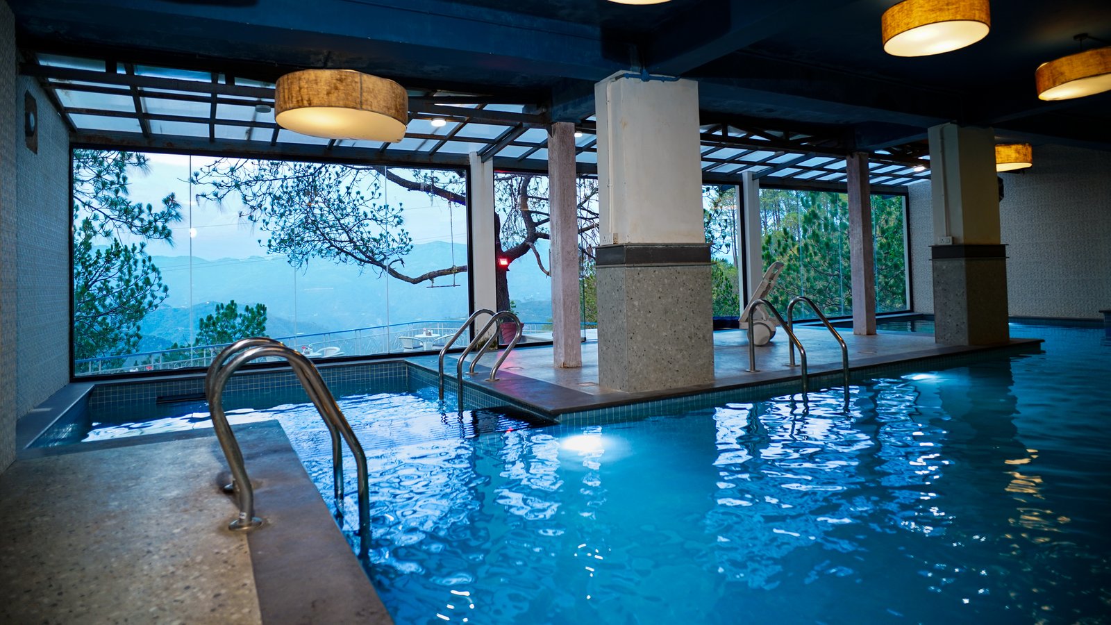 All-weather swimming pool at The Sirmour Retreat resort Nahan